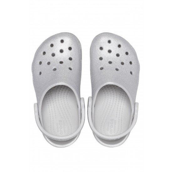 Crocs Classic Glitter Clog Kadın Terlik Gri