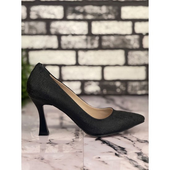 Ghattix B09 Stiletto Topuklu Zarif Şık Kadın Ayakkabı Siyah