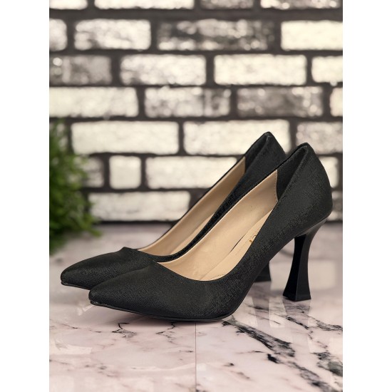 Ghattix B09 Stiletto Topuklu Zarif Şık Kadın Ayakkabı Siyah