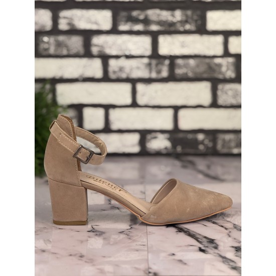 Ghattix B10 Stiletto Topuklu Zarif Şık Kadın Ayakkabı Bej