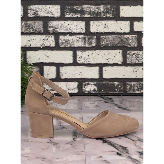 Ghattix B16 Stiletto Topuklu Zarif Şık Kadın Ayakkabı Bej