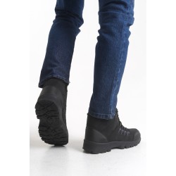 Ghattix Kışlık Fermuarlı Erkek İçi Tüylü Bot Siyah