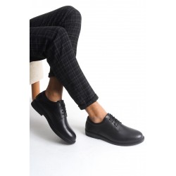 Ghattix 112 Erkek Hakiki Deri Ayakkabı Siyah