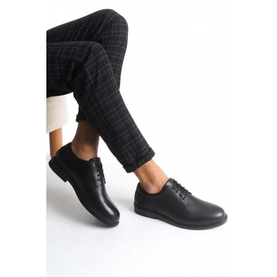 Ghattix 112 Erkek Hakiki Deri Ayakkabı Siyah