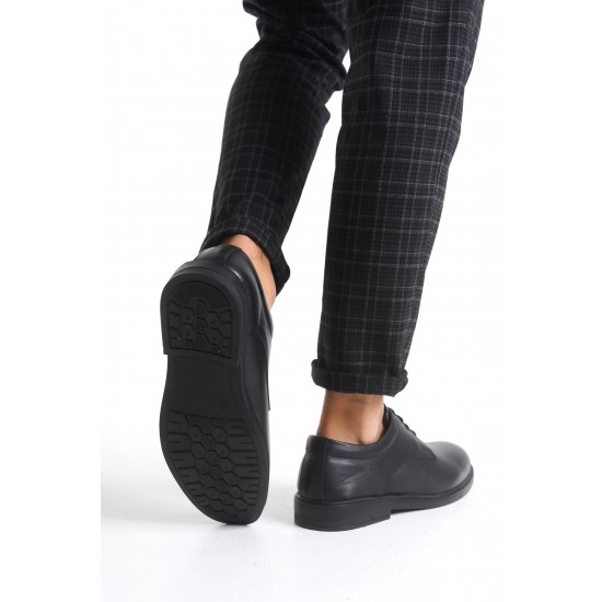 Ghattix 112 Erkek Hakiki Deri Ayakkabı Siyah