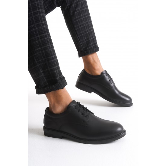 Ghattix 112 Erkek Hakiki Deri Ayakkabı Siyah