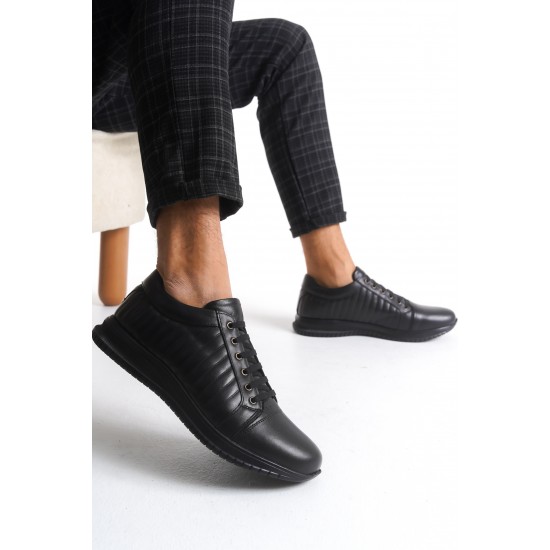 Ghattix 2025 Erkek Hakiki Deri Ayakkabı Siyah