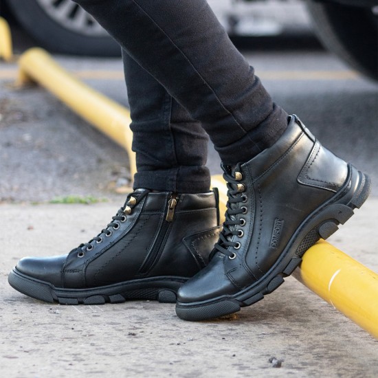 Ghattix Lass Kışlık Hakiki Deri Erkek Bot Fermuarlı