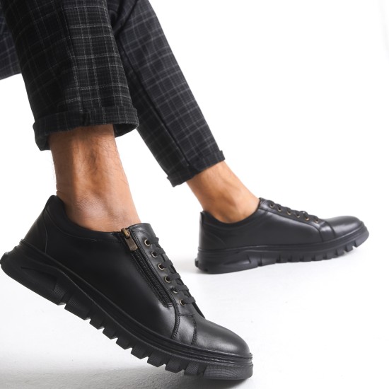 Ghattix 1990 Erkek Hakiki Deri Fermuarlı Ayakkabı