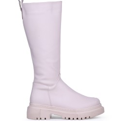 Ghattix Kadın Düz Çizme Fermuarlı Bot Kaymaz Kauçuk Taban