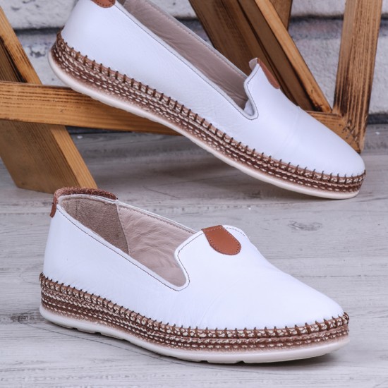 Ghattix Feraz Hakiki Deri Babet Kadın Ayakkabı