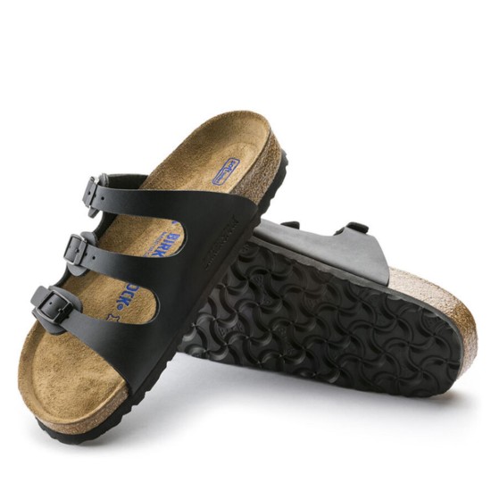 Birkenstock Florida Bf Hakiki Deri Üç Tokalı Terlik