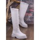 Ayakkabix Düz Suni Deri Diz Altı Kadın Çizme